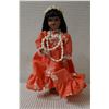 Image 1 : Hawaiian Doll in Red Mu'uMu'u  w/ Shell Lei 11"H