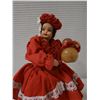 Image 2 : Hawaiian Doll w/ Porcelain Head & Hands in Red Kahiko w/ Ipu by Makaleka 9.5"H