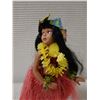 Image 2 : Hula Girl Doll w/ Grass Skirt & Lei on Stand 10"H