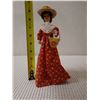 Image 8 : Hawaiian Doll in Red Mu'uMu'u w/ Hat & Basket by Makaleka 9.5"H