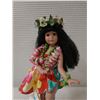 Image 2 : Milestone Kawehi MCC-1106 Hula Girl Porcelain Doll w/ Lei on Stand w/ COA 8"H