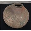 Image 1 : Carved Round Ceramic Vase from New Guinea 8.5" Dia, 10"H
