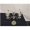 Image 2 : Brass 5-Teardrop Glass Lamp 12" Dia, 18"H
