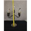 Image 8 : Brass 5-Teardrop Glass Lamp 12" Dia, 18"H
