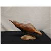 Image 2 : Kauila Wood (Hawaiian Hardwood) Bird by Artist Paul Fix w/ Wood & Lava Base from Hawaii Island 21"L,