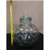 Image 8 : Green Glass Apothecary Jar w/ Lid & Maker's Mark 9.5" Dia, 16"H