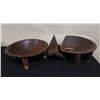 Image 1 : Qty 2 Wooden Kava Bowls (1 broken) 15" Dia, 5.5"H