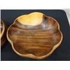 Image 2 : Qty 2 Wooden Bowls: Round & Scalloped Edges, Misc Sizes