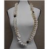 Image 1 : Long White Shell Double Lei from Tahiti 40"L