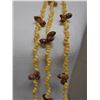 Image 2 : Qty 3 Long Strands Yellow & Black Shell Lei 50"L