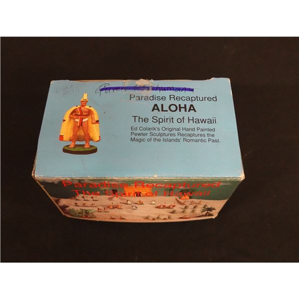 Paradise Recaptured Spirit of Hawaii Ed Colarik Hand Painted Pewter Sculpture HQ-2S Warrior 4"H in B