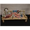 Image 2 : Qty 2 Chinese Porcelain Dolls: Reclining & Fan Dance w/ Maker's Marks, Misc Sizes