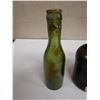 Image 8 : Qty 4 Vintage Glass Bottles: Blue, Brown & Green, Misc Sizes