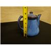 Image 8 : Blue Glazed Tea Pot w/ Lid Signed Pittsfield Potters 7" x 7"H