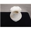 Image 2 : KF White Vase w/ Lace Base (cracked) 5.5" Dia, 9"H