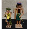 Image 1 : Qty 2 Hawaiian Nutcrackers by Artist Lorna Blackburn:  Boy w/ Fishing Pole & Yard Man 9" & 11"H