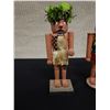 Image 2 : Qty 3 Hawaiian Nutcrackers by Artist Lorna Blackburn:  Boy w/ Fishing Net, Boy w/ Pole & Warrior 7"H