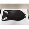 Image 2 : Carved Wooden Fish Platter 16"L w/ 3 Leaf-Shaped Bowls w/ Inlaid Accents 7"L each