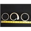 Image 8 : Qty 3 Bangle Bracelets: Metal, Shell, etc Misc Sizes