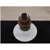Image 2 : Vintage Kerosene Lamp w/ Metal & Porcelain Base 5.5" Dia, 6.5"H (no chimney)