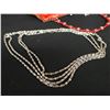 Image 8 : Red Silk Embroidered w/ Beading & Sequins Chinese Purse 11" x 5" & 2 Metal Chains 24"L