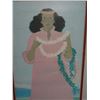 Image 2 : Hawaiian Woman w/ Lei Artwork, Wood Framed 16" x 22"