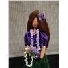 Image 2 : Hawaiian Cloth Hula Doll w/ Grass Skirt by Sharon Miyahira 10"H