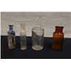 Image 1 : Qty 4 Miniature Glass Bottles, Misc Sizes to 5"H