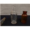 Image 8 : Qty 4 Miniature Glass Bottles, Misc Sizes to 5"H