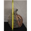 Image 8 : Woven Yam Mask in Teardrop Shape Painted Red, White & Black 6" x 16"
