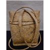 Image 8 : Woven Basket w/ Lid & Straps from New Guinea 10" x 12"H