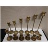 Image 2 : Qty 12 Brass Candle Stick Holders, Misc Descending Sizes to 12"H