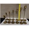 Image 8 : Qty 12 Brass Candle Stick Holders, Misc Descending Sizes to 12"H
