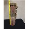 Image 8 : Wooden Hand-Held Drum , Carved w/ Snakeskin Drum Head 6"Dia, 21"H