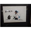 Image 2 : Chinese Man w/ Monkey Artwork Handpainted by a Student in Shanghai, Framed 14" x 14"