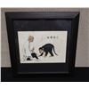 Image 1 : Chinese Man w/ Monkey Artwork Handpainted by a Student in Shanghai, Framed 14" x 14"