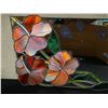 Image 2 : Hibiscus Rectangular Leaded Glass Mirror 1/25 by Kunze, Maui (age spots) 25" x 14"