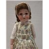 Image 2 : Antique Doll w/ Glass Eyes, Real Hair, Porcelain Hands, Floral Dress, Pantaloons & Shoes 22"H