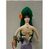 Image 2 : Cloth Mermaid w/ Dark Hair & Purple Tail 18"H