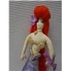 Image 2 : Small Wonder Cloth Mermaid w/ Red Hair & Purple Tail 20"H