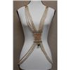 Image 1 : Bead & Shell Cross Body Jewelry Necklace from Solomon Islands 30" (doubled)