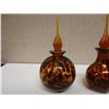 Image 2 : Qty 2 Blown Glass Perfume Bottles w/ Stoppers, Misc Sizes