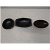 Image 2 : Qty 3 Wooden Bowls, Misc Shapes & Sizes