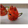 Image 2 : Qty 2 Royal Bayreuth Antique Lobster Bisque/Cream Pitchers  (very fragile)  Approx. 4" Dia, 4"H