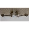 Image 1 : Qty 2 Vintage Brass Wall Candle Sconces 6" x 4"