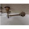 Image 2 : Qty 2 Vintage Brass Wall Candle Sconces 6" x 4"