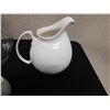 Image 8 : Qty 3 Porcelain Creamers & Ribbed Glass Vase, Misc Sizes
