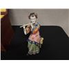 Image 2 : Chinese Porcelain Doll Girl Playing Flute w/ Maker's Mark 8.5"H