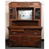 Image 1 : Antique Oak Wood Side Boy Cabinet w/ Hutch 60" x 24" x 84"H