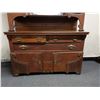 Image 2 : Antique Oak Wood Side Boy Cabinet w/ Hutch 60" x 24" x 84"H